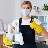 Happy family in a clean home